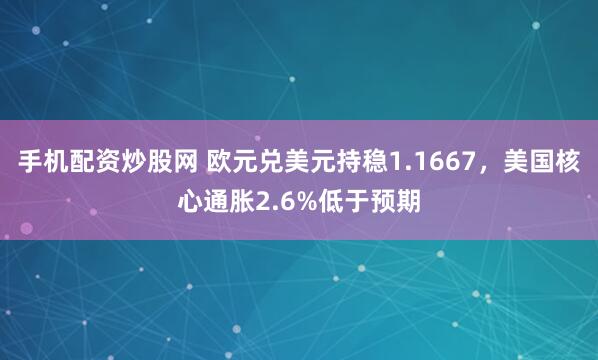 手机配资炒股网 欧元兑美元持稳1.1667，美国核心通胀2.6%低于预期